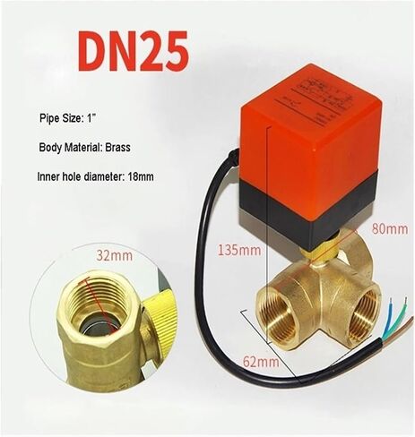 1 '' Three L Way L Type Type Musterly Ball Valve 220V 12V 24V Brass Ball Ball (24V-CR02) in Saudi Arabia