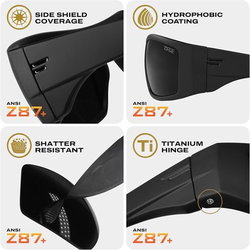 TOROE Eyewear Super Dark Polarized Black Sunglasses Casual Blacked Out Category 4 Tinted Lenses in Saudi Arabia