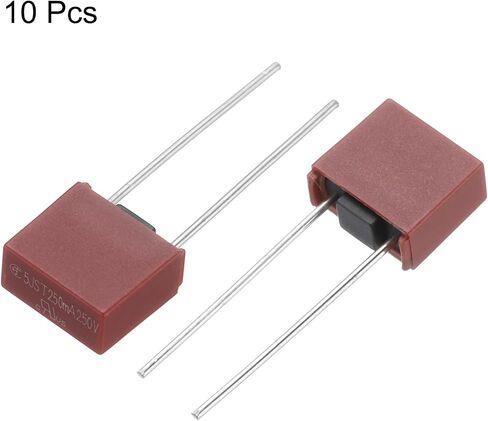 UXCELL 10pcs Diped Miniature Miniature Square Speed ​​Blow Fuse Fuse for Brags Electronic PCB LCD Repair ، T250MA 250M 250V ، Red in Saudi Arabia