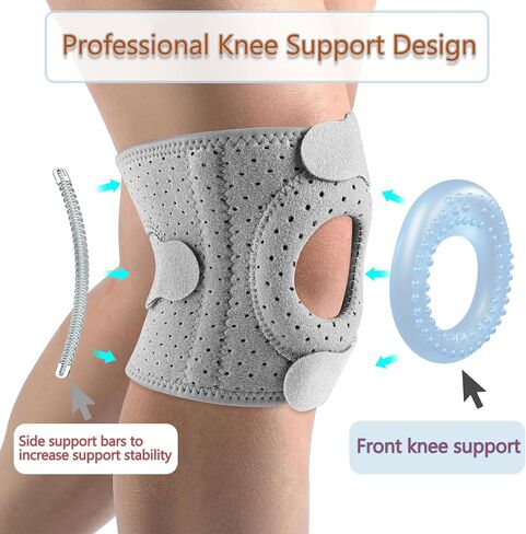2pcs Wellknee Knee Brace ، ركبتك للنساء للرجال دعم الركبتين القابل للتعديل ، و PAD PAD PAD PAD PAD MINEE CONSION ، ودعم دعم الأوتار القابل للتعديل ، ودعم الركبة لتشغيل المشي لمسافات طويلة والرياضة (أسود ، كبير) in Kuwait