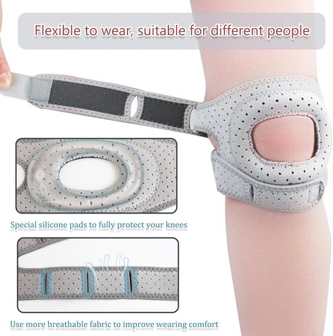 2pcs Wellknee Knee Brace ، ركبتك للنساء للرجال دعم الركبتين القابل للتعديل ، و PAD PAD PAD PAD PAD MINEE CONSION ، ودعم دعم الأوتار القابل للتعديل ، ودعم الركبة لتشغيل المشي لمسافات طويلة والرياضة (أسود ، كبير) in Kuwait