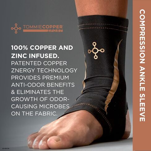Tommie Copper Compression Compression Sleeve (L/XL) ، 4D Stretch & غير المنزلق للدعم المستهدف ، نسيج Znergy النحاسي الحاصل على براءة اختراع ، فوائد مضادة للورق ، تصميم التنفس in Kuwait