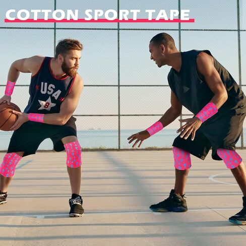 Trelaco 1 PCS Wrist Tape Baseball Cross Athletic 2in x 23ft Cotton Cross Tape Serrated Rected Tover for Fingers Orgers Ember Wrap ، Football Baseball Hockey Soccer (Rose Red) in Saudi Arabia