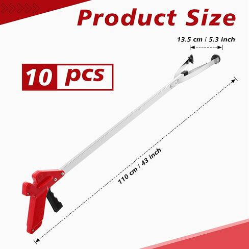 Sabary 10 Pack Suction Cup Reacher Grabber Heavy Trash Picker Grabber Tool, Long Handy Aids Nonslip Claw Reach Tool for Elderly Pick up Stick Arm Extension Litter Picker (Black,35 Inch) in Saudi Arabia