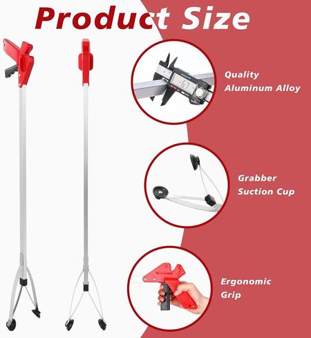 Sabary 10 Pack Suction Cup Reacher Grabber Heavy Trash Picker Grabber Tool, Long Handy Aids Nonslip Claw Reach Tool for Elderly Pick up Stick Arm Extension Litter Picker (Black,35 Inch) in Saudi Arabia