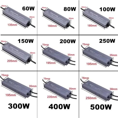 Transformer Power Power Supply IP67 IP68 IP68 AC220V إلى DC 12V 24V LED DRIVER 100W 200W 300W 400W 500W ADAPTER (400W ، DC 12V) in Saudi Arabia