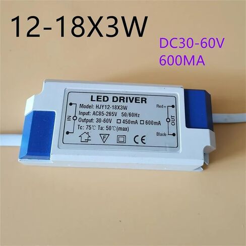 LED DRIVER 600MA 3W 5W 12W 18W 20W 25W 36W 54W لوحدة إمدادات الطاقة LEDS AC85-265V LIGHTING TRANVERSIONS لـ LED POWER LIGH (3X3W) in Saudi Arabia
