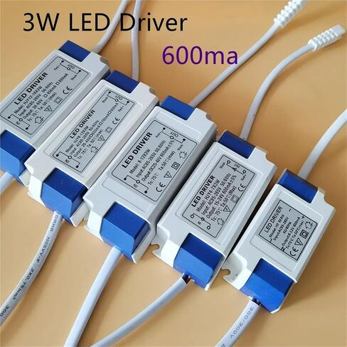 LED DRIVER 600MA 3W 5W 12W 18W 20W 25W 36W 54W لوحدة إمدادات الطاقة LEDS AC85-265V LIGHTING TRANVERSIONS لـ LED POWER LIGH (3X3W) in Saudi Arabia