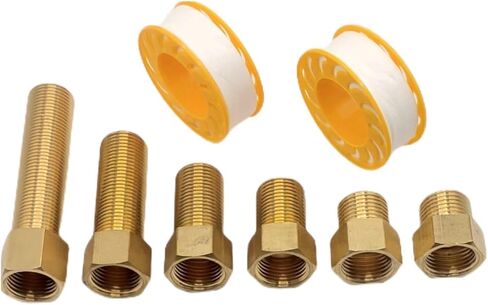 6pcs 1/2 "g female to 1/2" g male thread brass hex pipe forting ، 25mm/30mm/40mm/50mm/70mm/100mm ، in Kuwait
