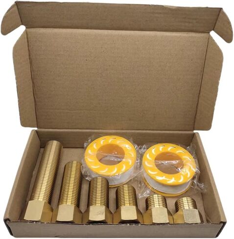 6pcs 1/2 "g female to 1/2" g male thread brass hex pipe forting ، 25mm/30mm/40mm/50mm/70mm/100mm ، in Kuwait