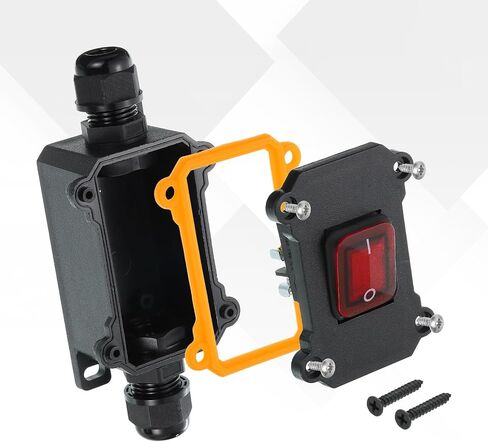 مفتاح تبديل Meccanixity ، زر الروك مضمن مفتاح الحبل DPST ON-OFF IP65 مقاوم للماء مع زر الروك الأحمر AC125-250V 16-20A للأجهزة الكهربائية في الهواء الطلق in Kuwait