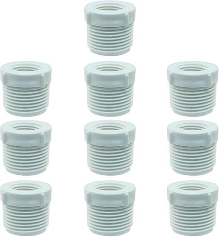 10 حزمة PVC مخفض جلبة ، 3/4 "ذكور الخيط إلى 1/2" محول الخيط الإناث اقتران pvc pipe تجهيزات لتوصيل الأنبوب الأبيض in Kuwait