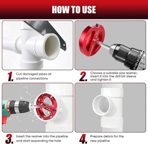 طقم pvc pipe reemer ، أداة reamer من الأنابيب البلاستيكية للسباكة ، 1 شفرات PVC التوفيق بين SCH40 ، ABS ، أنبوب CPVC ، 6 أجهزة كمبيوتر (3/4 "، 1" ، 1-1/2 "، 2" ، 3 "، 4") in Saudi Arabia