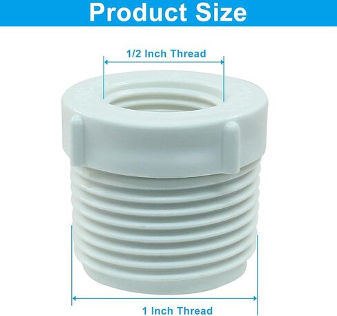 10 حزمة PVC مخفض جلبة ، 3/4 "ذكور الخيط إلى 1/2" محول الخيط الإناث اقتران pvc pipe تجهيزات لتوصيل الأنبوب الأبيض in Kuwait