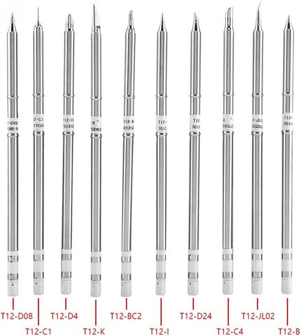 Hakko Fx-951 Tips T12 Soldering Station T12 Series Soldering Iron Tips Solder Welding Tool Replacement Tips for FX-951 Rework Station(10PCS) in Saudi Arabia
