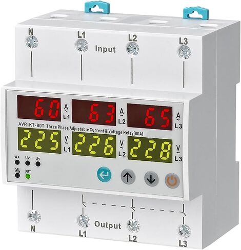 AVR-KT-63/80/100A 3x380V+Nuetral Key-Type Over-Current and Voltage Protection Relay 1Pcs(80A) in Saudi Arabia