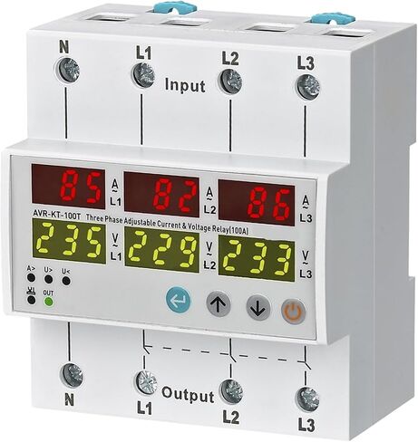AVR-KT-63/80/100A 3x380V+Nuetral Key-Type Over-Current and Voltage Protection Relay 1Pcs(80A) in Saudi Arabia