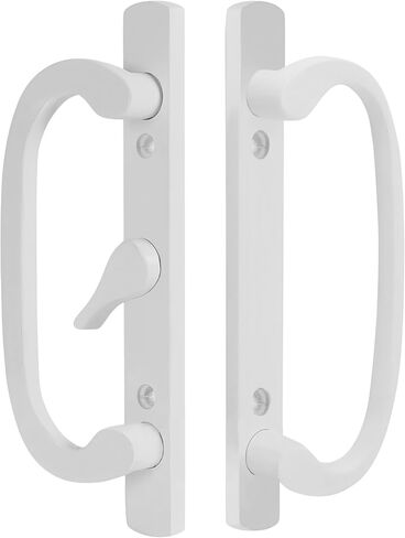 8.5" Legacy Sliding Patio Glass Door Center Latch White Handle Set Replacement - Sash Controls 2265 - Mortise Type, Fits 3-15/16" Screw Hole Spacing and Fits 1-1/4" to 2-1/4" Door Thickness in Saudi Arabia