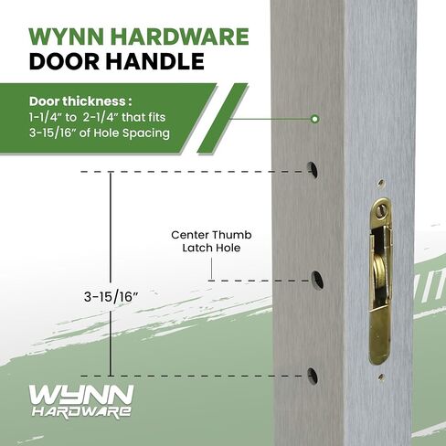 8.5" Legacy Sliding Patio Glass Door Center Latch White Handle Set Replacement - Sash Controls 2265 - Mortise Type, Fits 3-15/16" Screw Hole Spacing and Fits 1-1/4" to 2-1/4" Door Thickness in Saudi Arabia