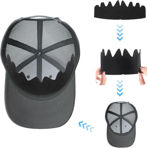 Black Baseball Caps Inserts Flexible Washable Reusable Hat Felt Shapers, Hat Sweat Liner Cap Fitter Inserts in Saudi Arabia
