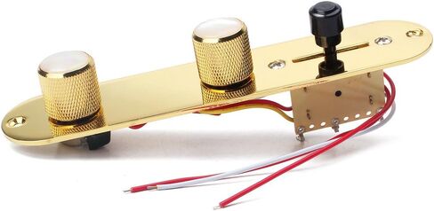 Alnicov Fully Loaded Control Plate Pre-Wired 3-Way Control Plate With Wiring Harness For Fender Tele Telecaster Electric Guitar,Gold in Saudi Arabia