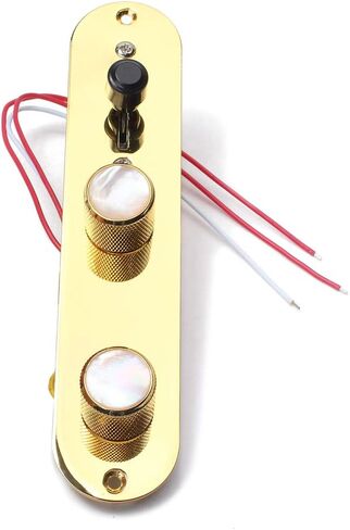 Alnicov Fully Loaded Control Plate Pre-Wired 3-Way Control Plate With Wiring Harness For Fender Tele Telecaster Electric Guitar,Gold in Saudi Arabia