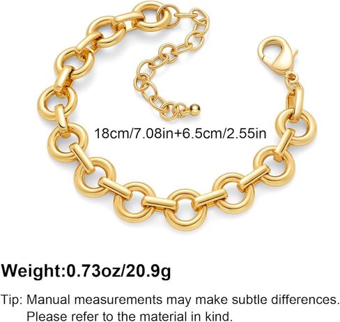 Two Tone Paperclip Link Chain Bracelet for Women Men Gold And Silver Bracelet Chunky Thick Large Link Chain Bracelet Fashion Unisex Jewelry in Saudi Arabia