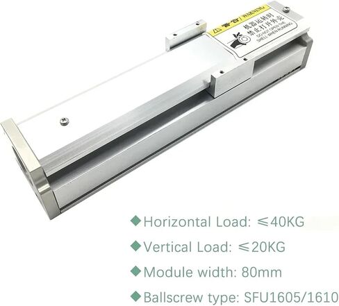 80mm Width Sliding Table Fully Enclosed Linear Rail X Y Z Optical Axis Table Dust Cover Ballscrew Slide Stage SFU1605/1610(Manual Slide Table,SFU1605-100mm) in Saudi Arabia