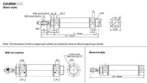 1pcs CM2B40-175-200-225-250-275-300 S MC Pneumatic Cylinder A Mini Cylinder(CM2B40-250) in Kuwait