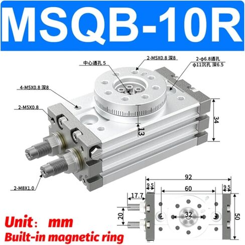 Pneumatic Rotary Cylinder MSQB Adjustable Cylinder Rotary 0-190° Degrees MSQB10A MSQB20A MSQB30A MSQB50A MSQB20R MSQB30R(MSQB-20R) in Kuwait