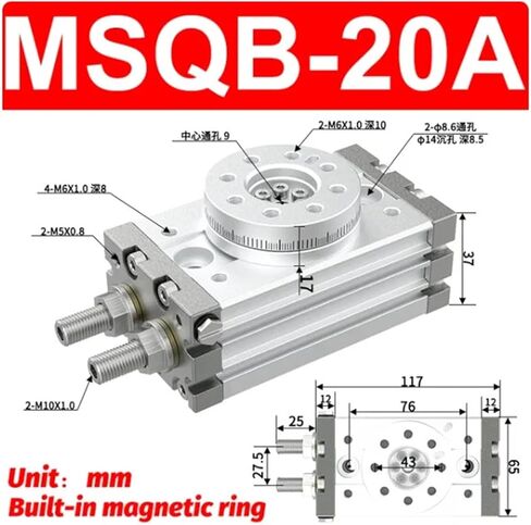 Pneumatic Rotary Cylinder MSQB Adjustable Cylinder Rotary 0-190° Degrees MSQB10A MSQB20A MSQB30A MSQB50A MSQB20R MSQB30R(MSQB-20R) in Kuwait