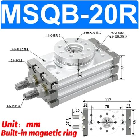 Pneumatic Rotary Cylinder MSQB Adjustable Cylinder Rotary 0-190° Degrees MSQB10A MSQB20A MSQB30A MSQB50A MSQB20R MSQB30R(MSQB-20R) in Kuwait