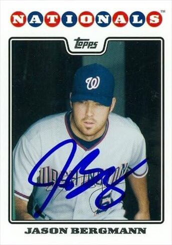 مستودع توقيعه 39793 جيسون بيرجمان بطاقة البيسبول بطاقة واشنطن مواطنز 2008 Topps رقم 606 in Saudi Arabia