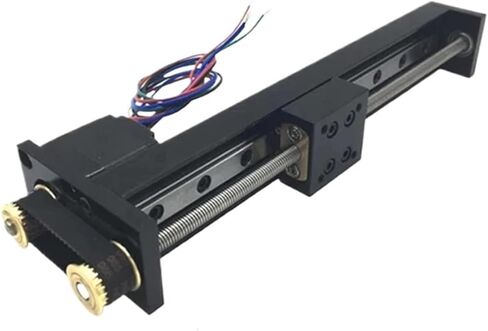 T-Type Linear Rail Stage Mini Motorized Belt Sliding Table 1/2/4/6/12mm Pitch with Nema11 28mm Stepper Motor(Back Mounted Kit,100mm 2 Pitch) in Saudi Arabia