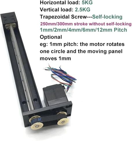 T-Type Linear Rail Stage Mini Motorized Belt Sliding Table 1/2/4/6/12mm Pitch with Nema11 28mm Stepper Motor(Back Mounted Kit,100mm 2 Pitch) in Saudi Arabia