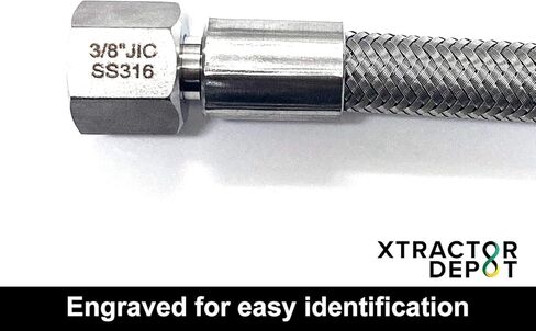 3/8 "FJIC عالي الضغط خرطوم هيدروليكي ، SS316 الفولاذ المقاوم للصدأ مضفر ، بطانة PTFE ، طول 6 أقدام in Kuwait