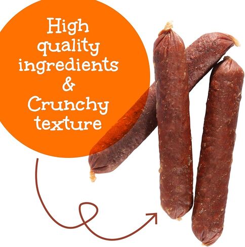 مكافآت الكلاب الطبيعية من Happy Howie - مكافآت صحية للكلاب وأداة تدريب، مصنوعة من لحم ضأن حقيقي ومكونات طبيعية، مصنوعة في الولايات المتحدة الأمريكية، خالية من الهرمونات - وصلات سجق لحم الضأن (13 عبوة، 3 عبوات) in Kuwait