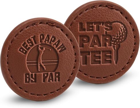 Papaw Gifts Golf Ball Markers (Tan ، مجموعة من 2) ، Papaw Leather Golf Markers Excessories ، عيد ميلاد ، عيد الميلاد in Saudi Arabia