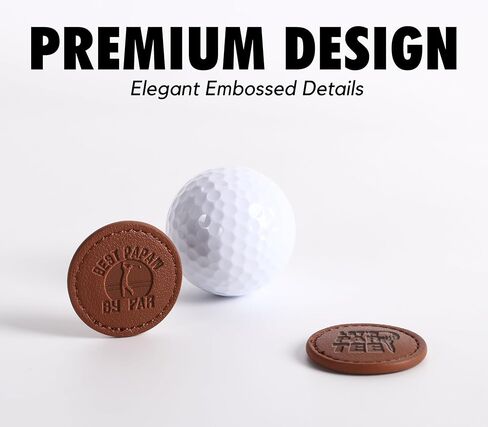 Papaw Gifts Golf Ball Markers (Tan ، مجموعة من 2) ، Papaw Leather Golf Markers Excessories ، عيد ميلاد ، عيد الميلاد in Saudi Arabia