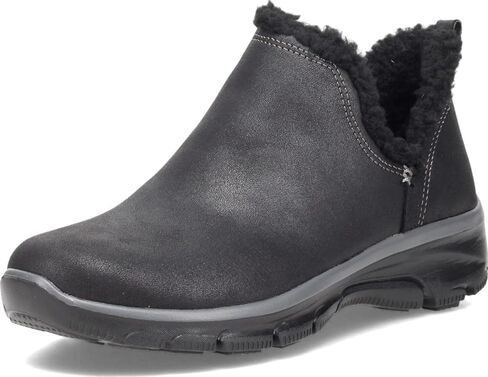 Skechers Women's Easy Going-Buried-Scooped Collar Bootie with Faux Fur Trim Ankle Boot in Saudi Arabia