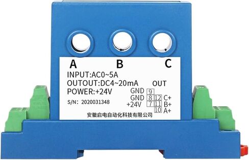 جهاز استشعار طاقة الإخراج AC5A10A الحالي ثلاثي الطور إلى 4-20MA0-10V (3xAC 0-10A_8MM_DC24V) in Kuwait