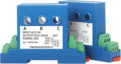 جهاز استشعار طاقة الإخراج AC5A10A الحالي ثلاثي الطور إلى 4-20MA0-10V (3xAC 0-10A_8MM_DC24V) in Kuwait