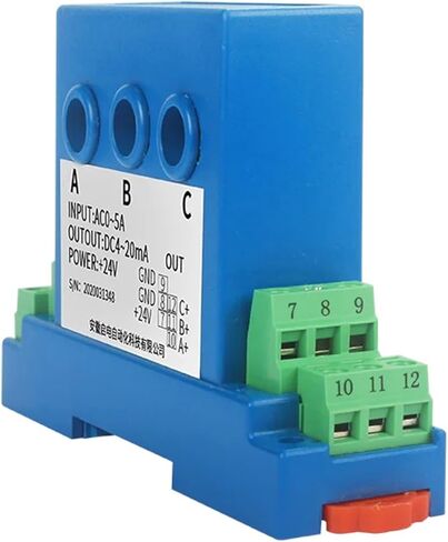 جهاز استشعار طاقة الإخراج AC5A10A الحالي ثلاثي الطور إلى 4-20MA0-10V (3xAC 0-10A_8MM_DC24V) in Kuwait