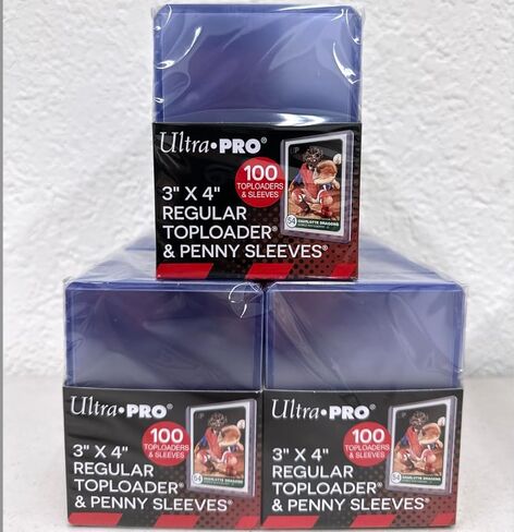 Ultra PRO 3" x 4" Clear Regular Toploaders for Cards with Card Sleeves Bundle Standard Size 300ct Trading Baseball Toploader Card Sleeve Protectors in Saudi Arabia