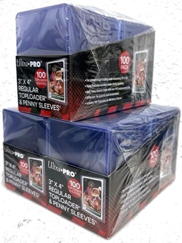 Ultra PRO 3" x 4" Clear Regular Toploaders for Cards with Card Sleeves Bundle Standard Size 300ct Trading Baseball Toploader Card Sleeve Protectors in Saudi Arabia
