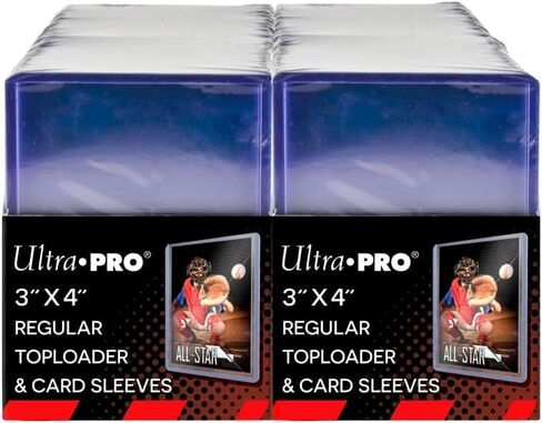 Ultra PRO 3" x 4" Clear Regular Toploaders for Cards with Card Sleeves Bundle Standard Size 300ct Trading Baseball Toploader Card Sleeve Protectors in Saudi Arabia