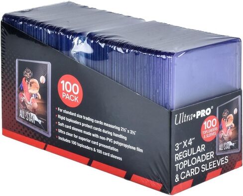Ultra PRO 3" x 4" Clear Regular Toploaders for Cards with Card Sleeves Bundle Standard Size 300ct Trading Baseball Toploader Card Sleeve Protectors in Saudi Arabia