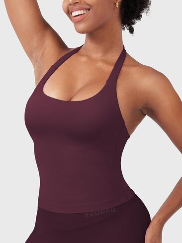 Yeoreo Softhue Impact Women's Halter Tank Top Longline Longline Scoop Neck Bruck Bra Sports Provort in Saudi Arabia