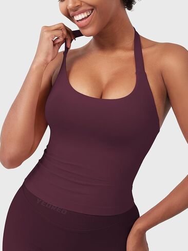 Yeoreo Softhue Impact Women's Halter Tank Top Longline Longline Scoop Neck Bruck Bra Sports Provort in Saudi Arabia