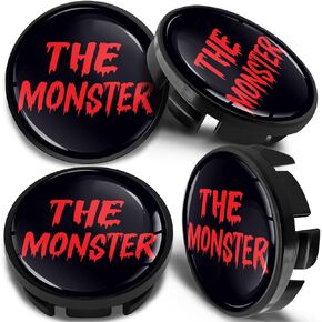 Compatible with VW 65 mm Wheel Hub Cover for Alloy Wheels Wheel Centre Cap Hub Caps Monster Red CV 18
